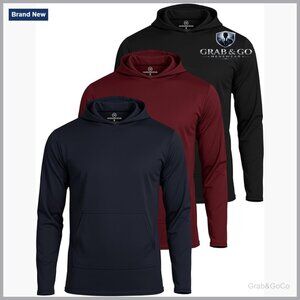 3 Pack Men's Mesh Hoodies Long Sleeve Athletic Pullover UPF 50+ Big & Tall